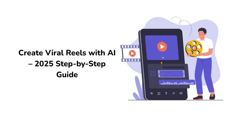 Smartphone screen showing an Instagram Reel being created using ViralReel AI, the 2025 step-by-step method to make viral Reels with artificial intelligence.